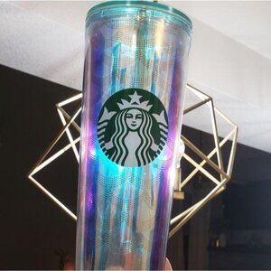 Starbucks Iridescent 24 Oz Cold Cup Tumbler With Straw